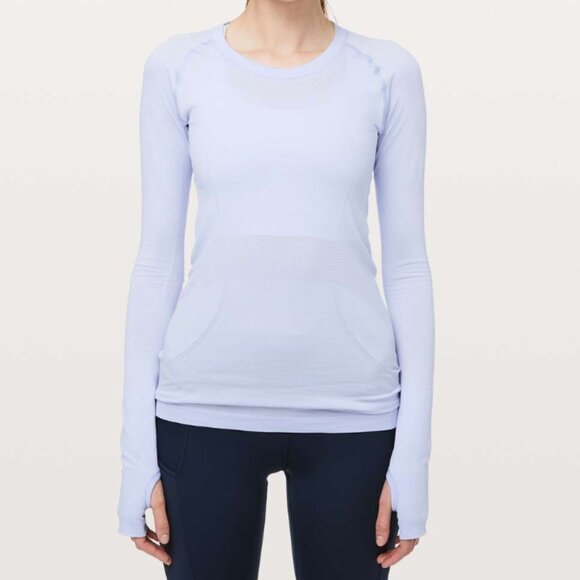 LULULEMON Swiftly Tech Long Sleeve Crew in Serene Blue Sz 12 - NWT!! - Picture 1 of 12